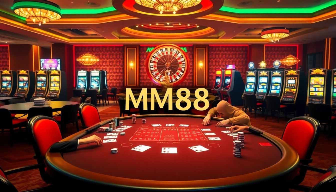 MM88's luxury casino scene showcasing vibrant poker action and exciting gameplay.