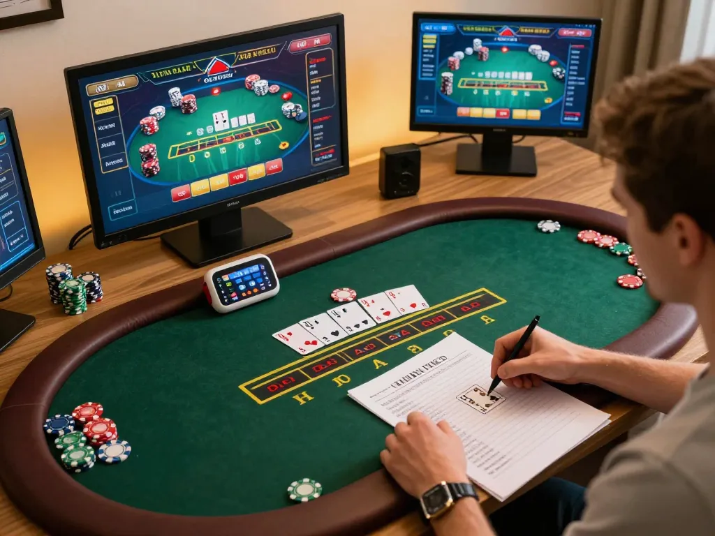 Engaged players enjoying a thrilling blackjack game on trang chủ uu88 with virtual casino excitement captured.