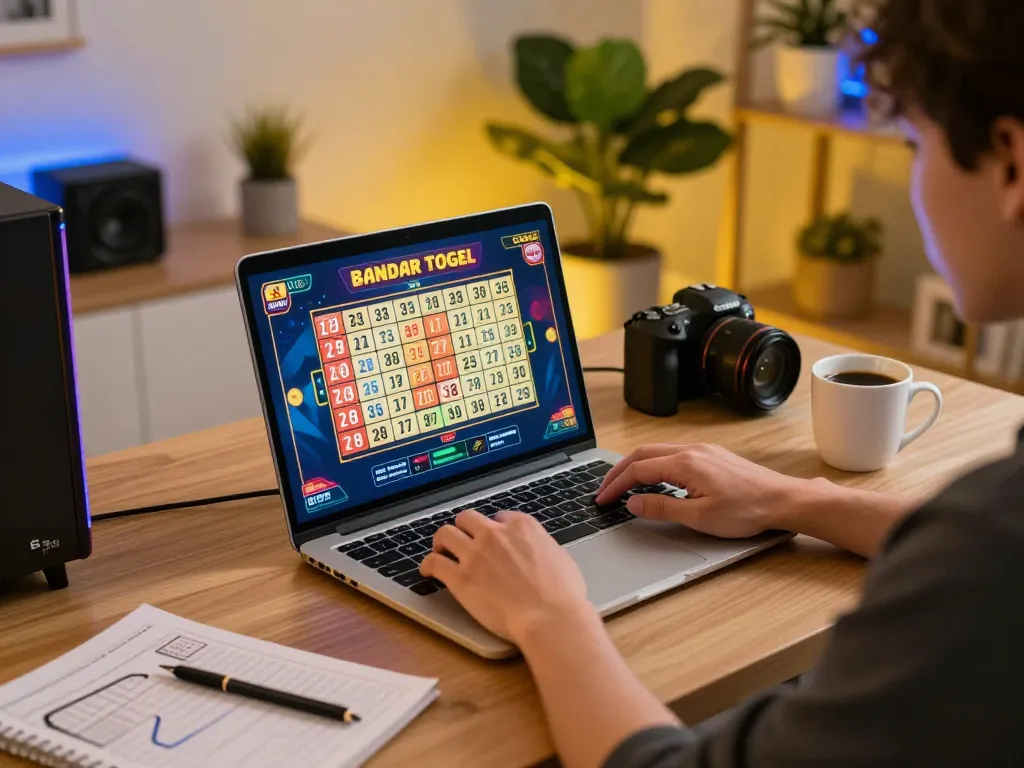 Menonton 邦达托格 di laptop selama sesi permainan kasino online yang mendebarkan.
