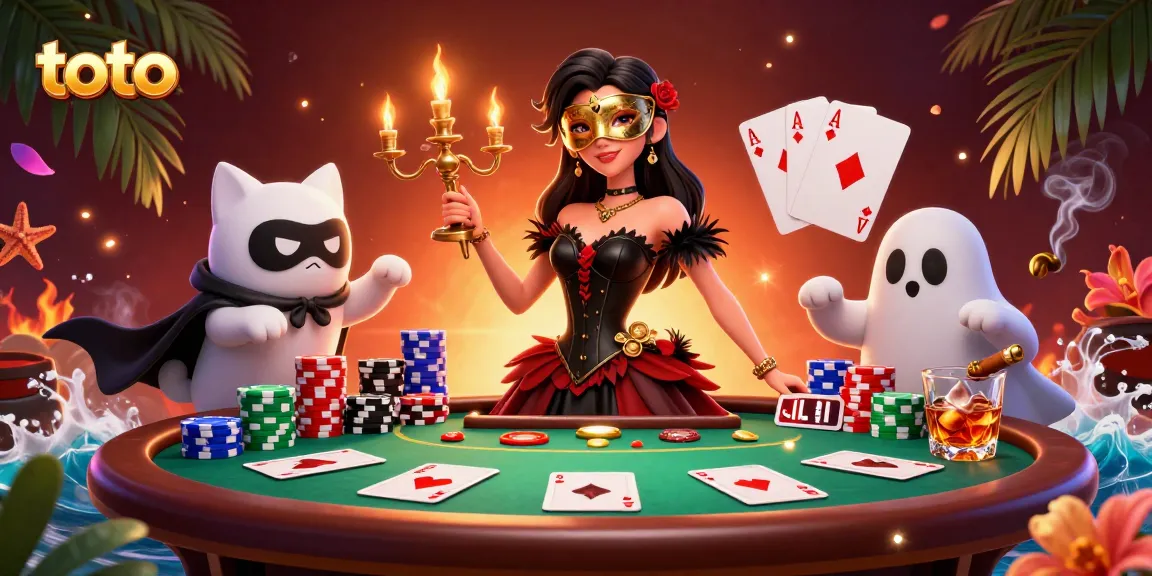 Experience the thrill of toto gaming with vibrant characters and dynamic poker elements.
