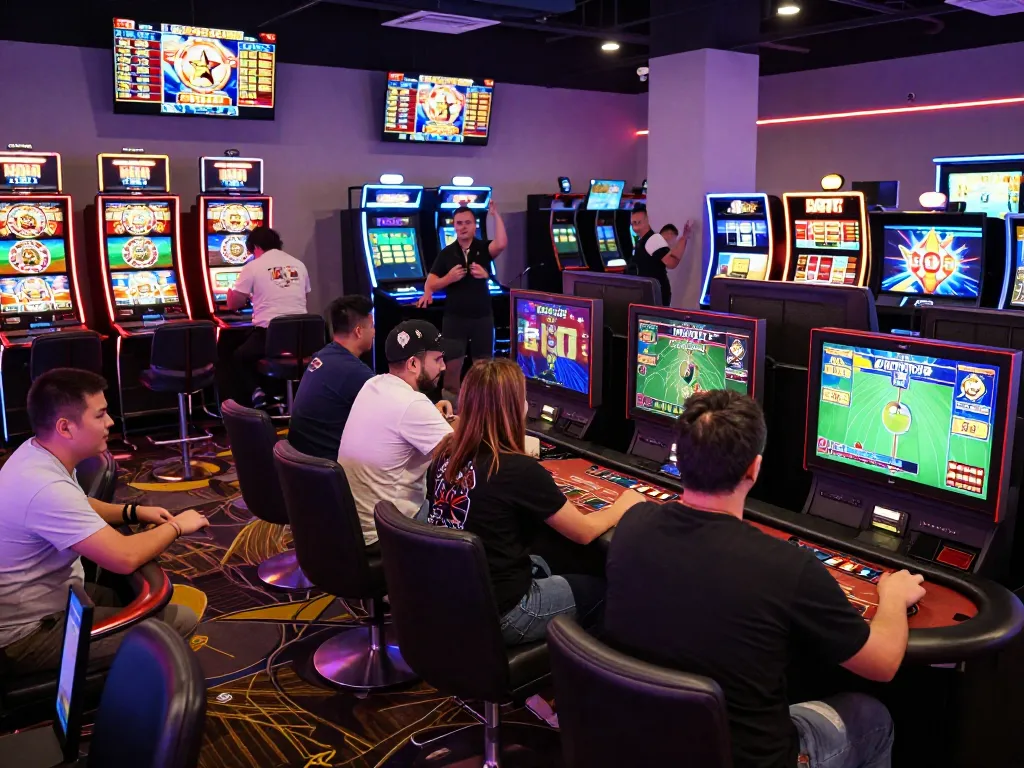 Tante77 online gaming experience with diverse players in vibrant digital casino.