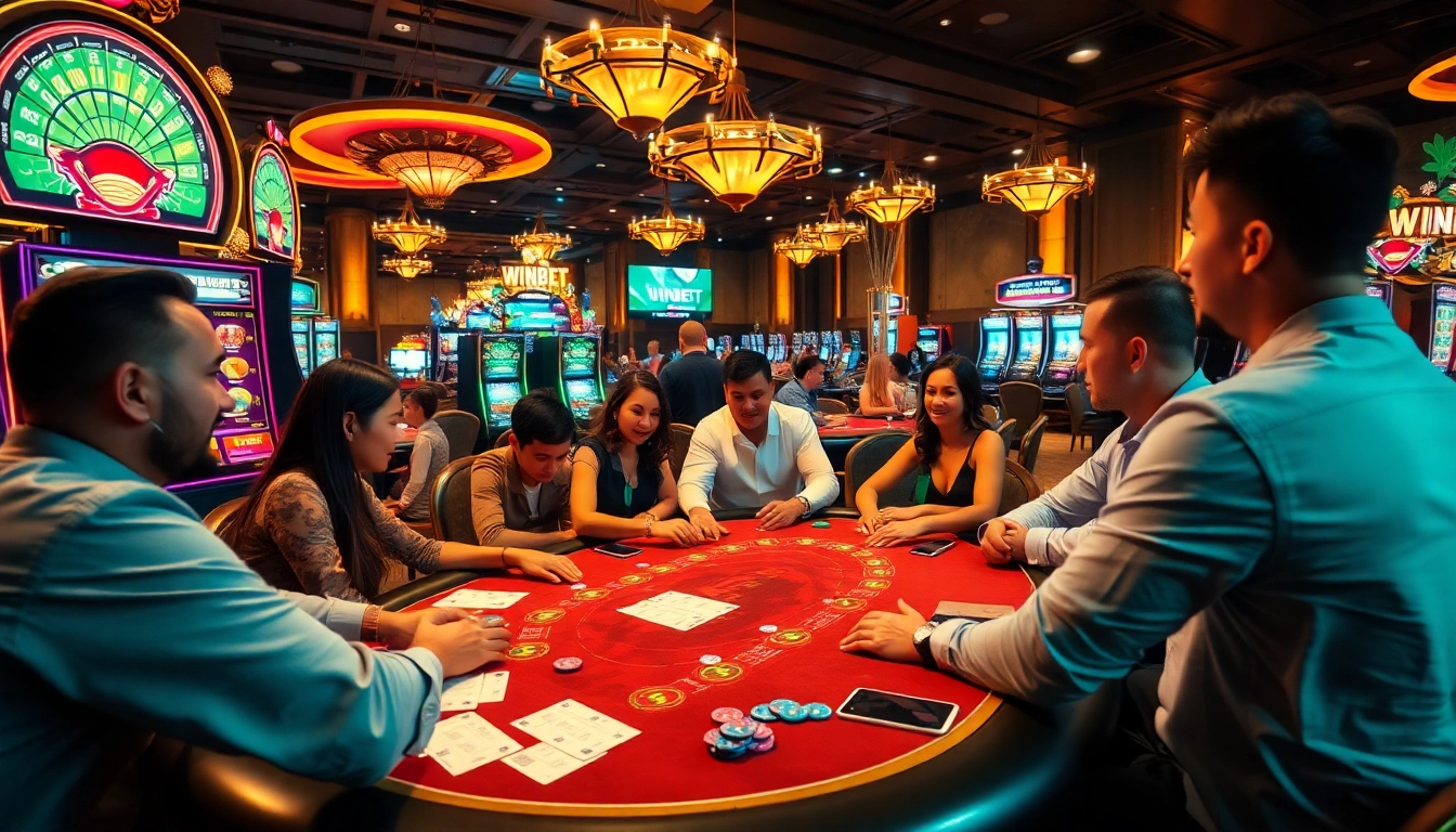 Experience the thrill of WINBET with players at a vibrant casino table.