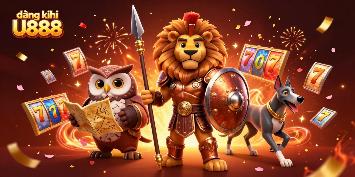 Engage in exciting gameplay with đăng ký U888, featuring vibrant characters and slot game elements.