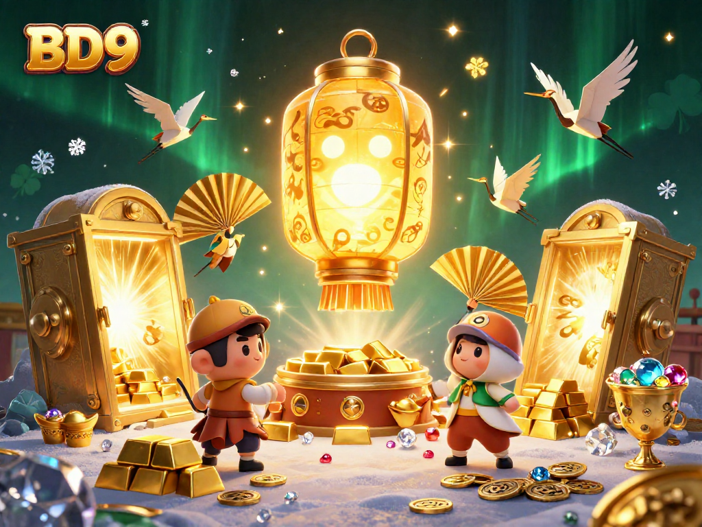 Experience winning strategies at BD9 with vibrant golden elements in this dynamic casino scene.