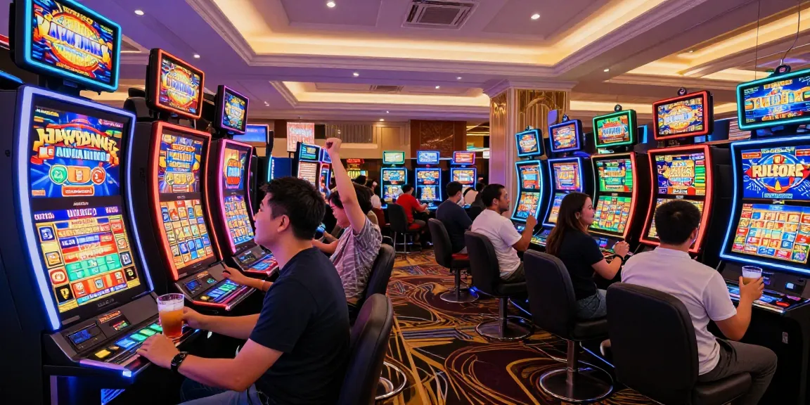 Pengalaman bermain 888 slots dengan pemain bersemangat di kasino penuh warna.