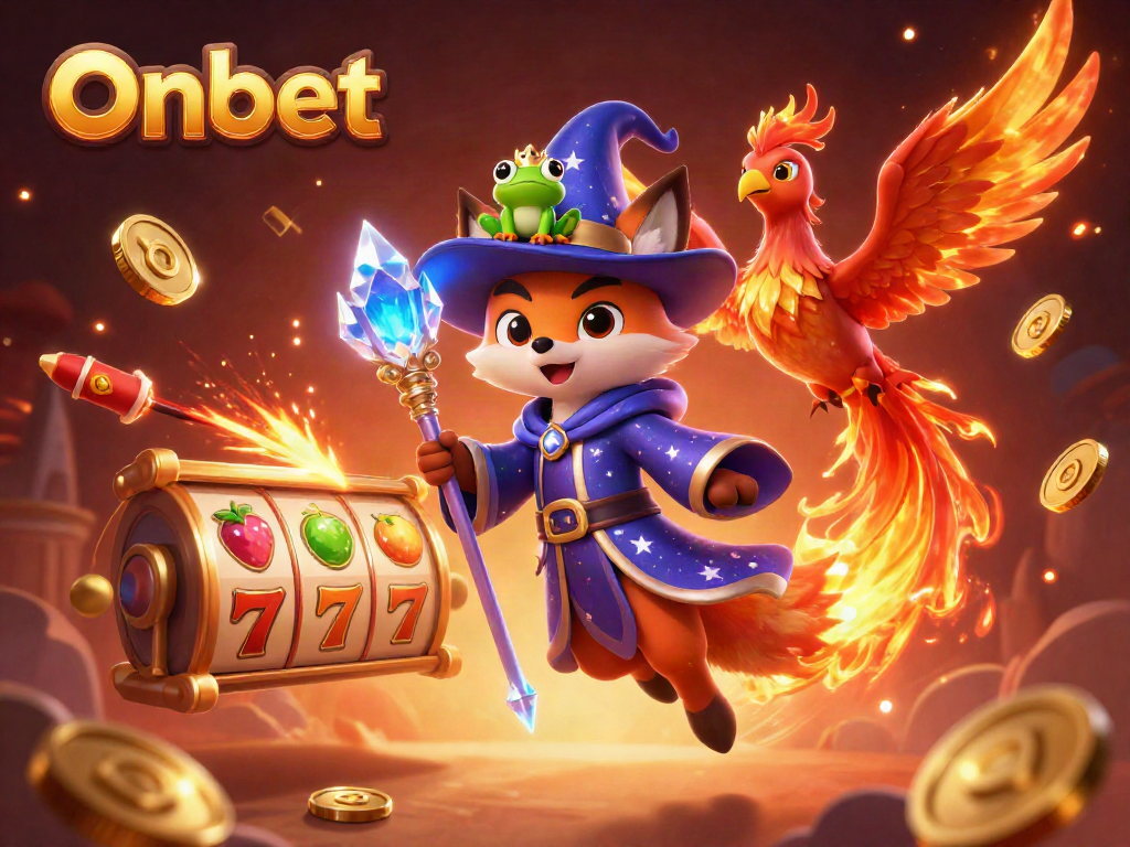 Engage with Onbet's thrilling slot adventure featuring a wizard fox and a phoenix.