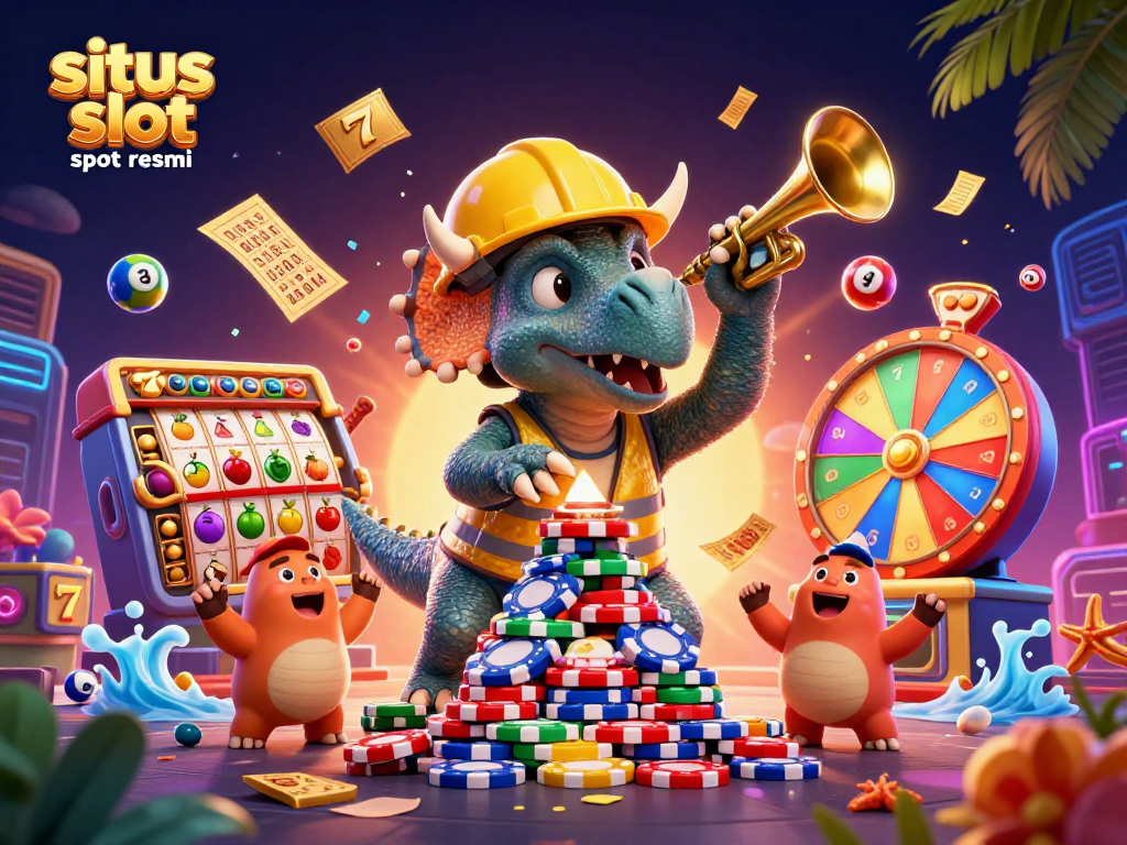 Engage with situs slot resmi excitement featuring colorful slot reels and a lively celebration of wins.