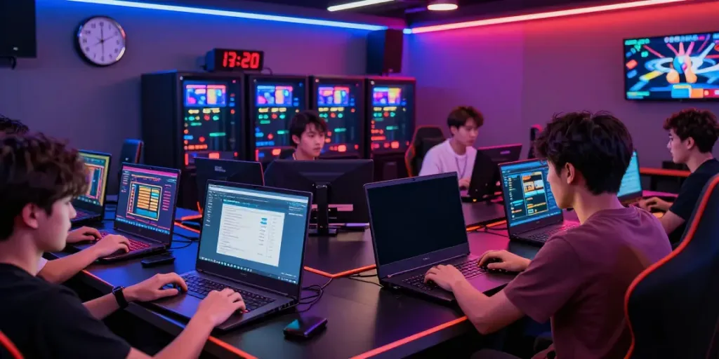 Engaging QQMacan gaming scene showcasing online slots and advanced technology.
