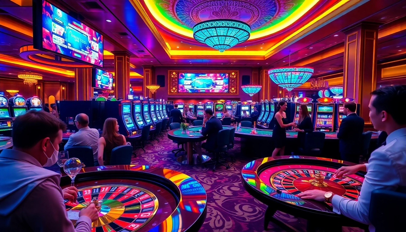 Players enjoying the excitement of nv casino with vibrant slot machines and thrilling table games