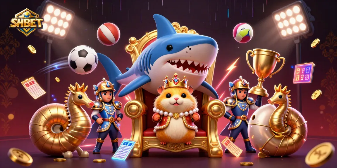 Engage with SHBET for thrilling sports betting adventures, showcasing unique characters in a vibrant casino theme.