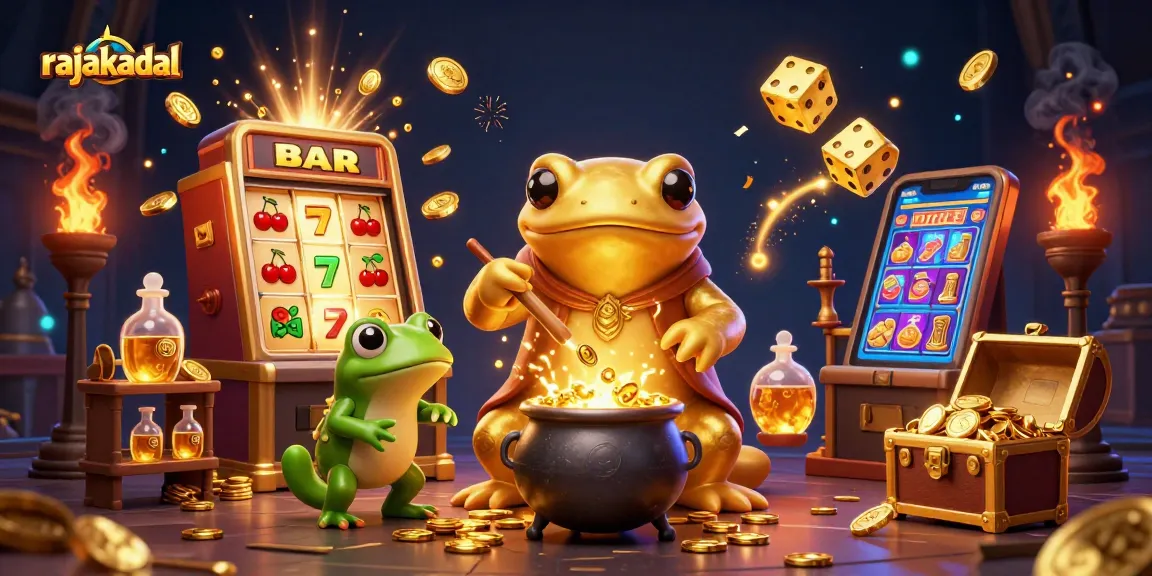 Gameplay seru di rajakadal dengan salamander emas dan mesin slot jackpot yang memukau.