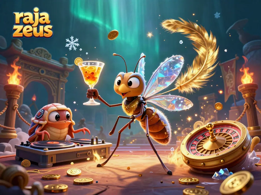 Raja Zeus menampilkan permainan slot dengan RTP langsung dan desain karakter unik dalam ilustrasi 3D.