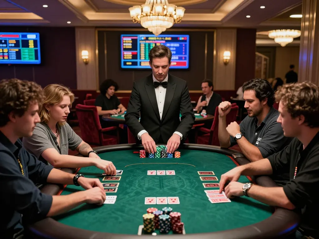 Exciting live casino gameplay at bong99 featuring diverse players and an enthusiastic dealer.