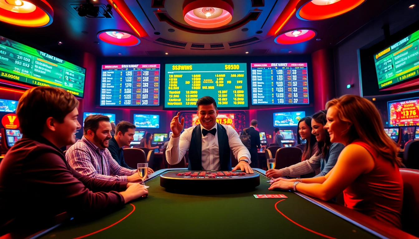 Experience the excitement of online gaming at 8scom with vibrant players and a lively casino scene.