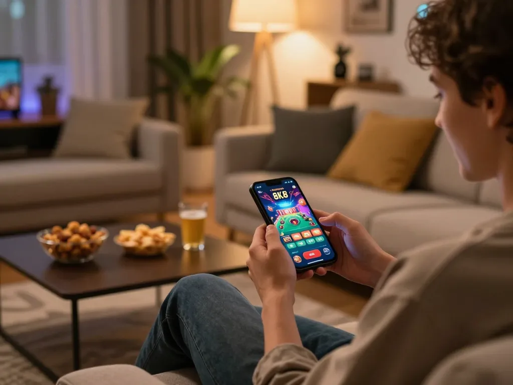 Experience mobile gaming excitement at https://8k8.fan/ with engaging gameplay on a smartphone.