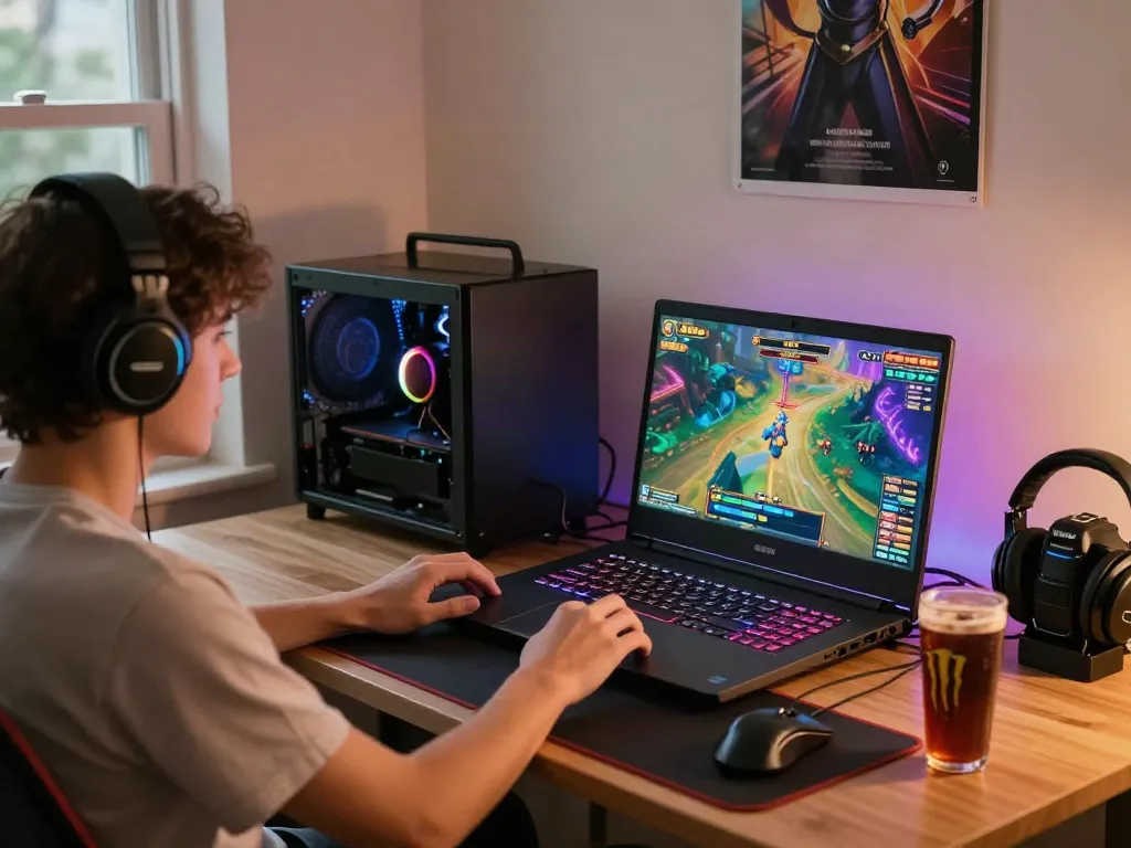 Engaging online gaming scene with akunjp slot game on laptop.