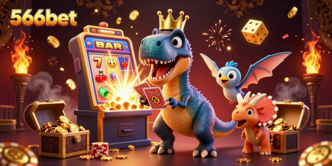 Engage with thrilling 566bet gaming experiences featuring a vibrant casino scene with animated characters.