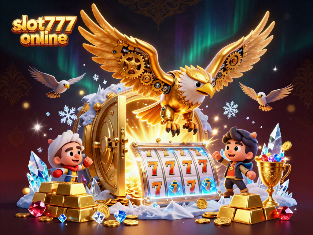 Mainkan slot777 online dengan slot bergulir dan simbol keberuntungan di dunia megah.
