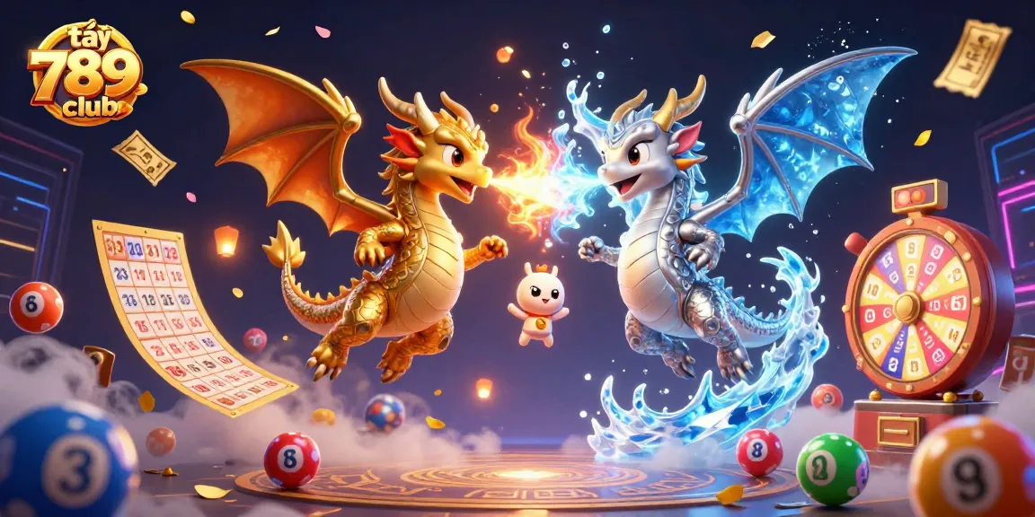 Tải 789club and experience vibrant gaming action with colorful lottery balls and mystical dragons.