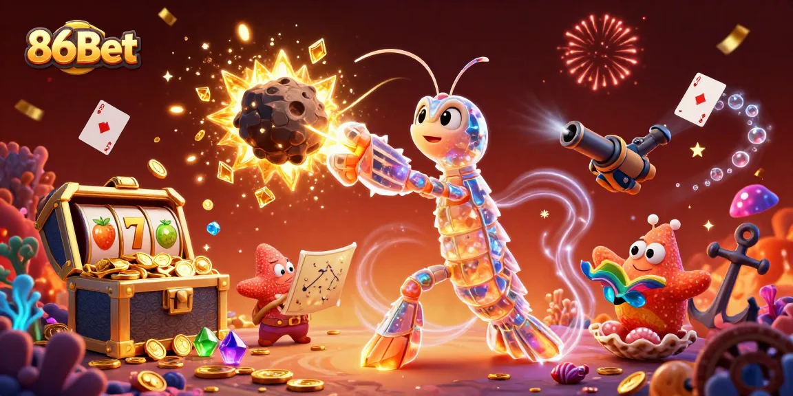 Experience big wins with 86Bet in a vibrant 3D casino scene packed with action and excitement.