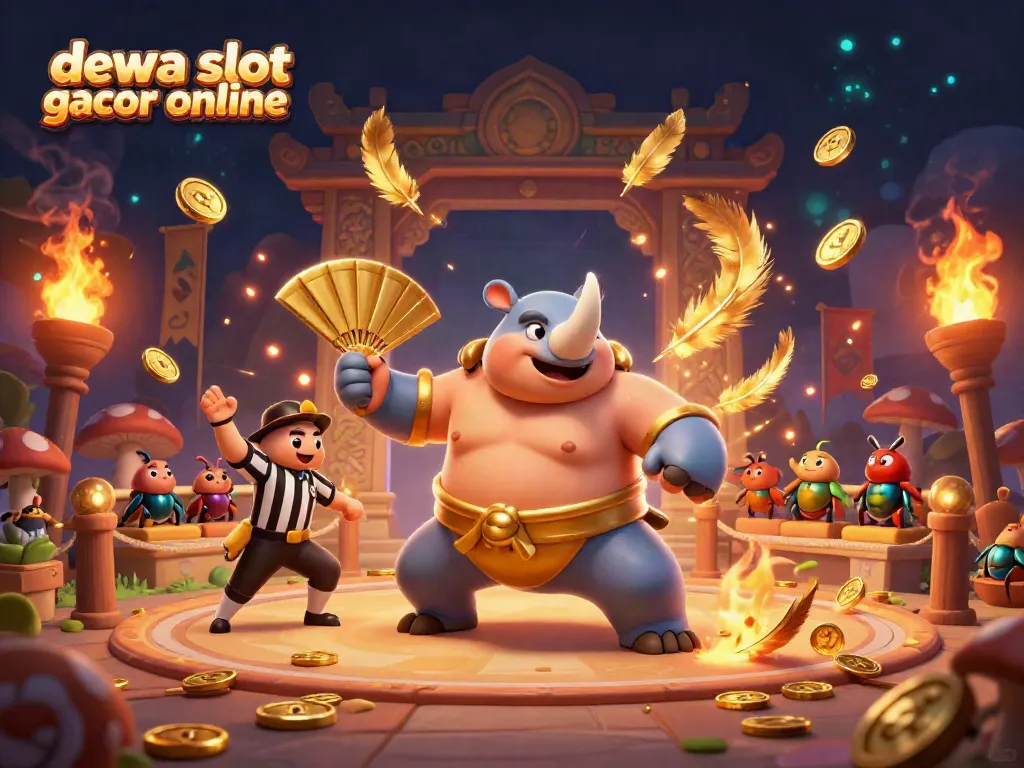 Raih kesenangan bermain dewa slot gacor online dengan simbol keberuntungan yang memancarkan koin emas.