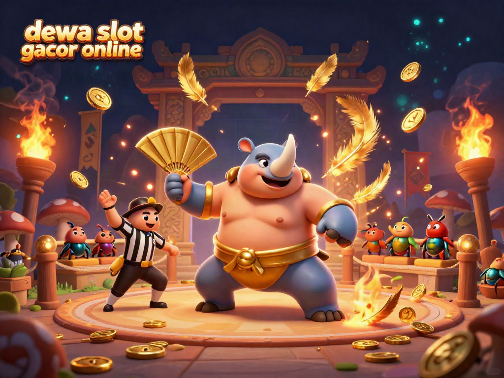 Raih kesenangan bermain dewa slot gacor online dengan simbol keberuntungan yang memancarkan koin emas.