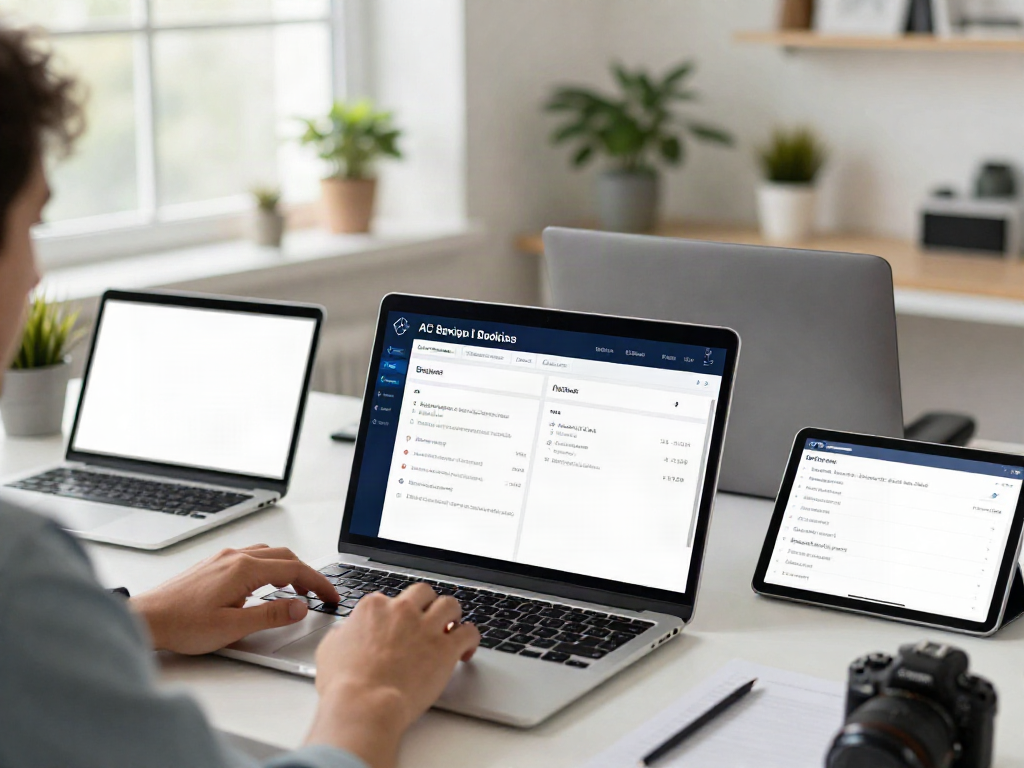 Antarmuka layanan dewitogel link yang ramah pengguna di laptop, menunjukkan layanan AC cepat dan murah.