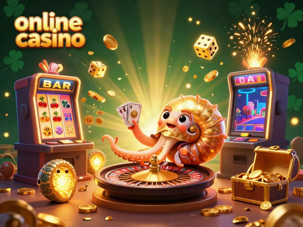 Experience the excitement of online casino gaming with dynamic characters and a jackpot scene.