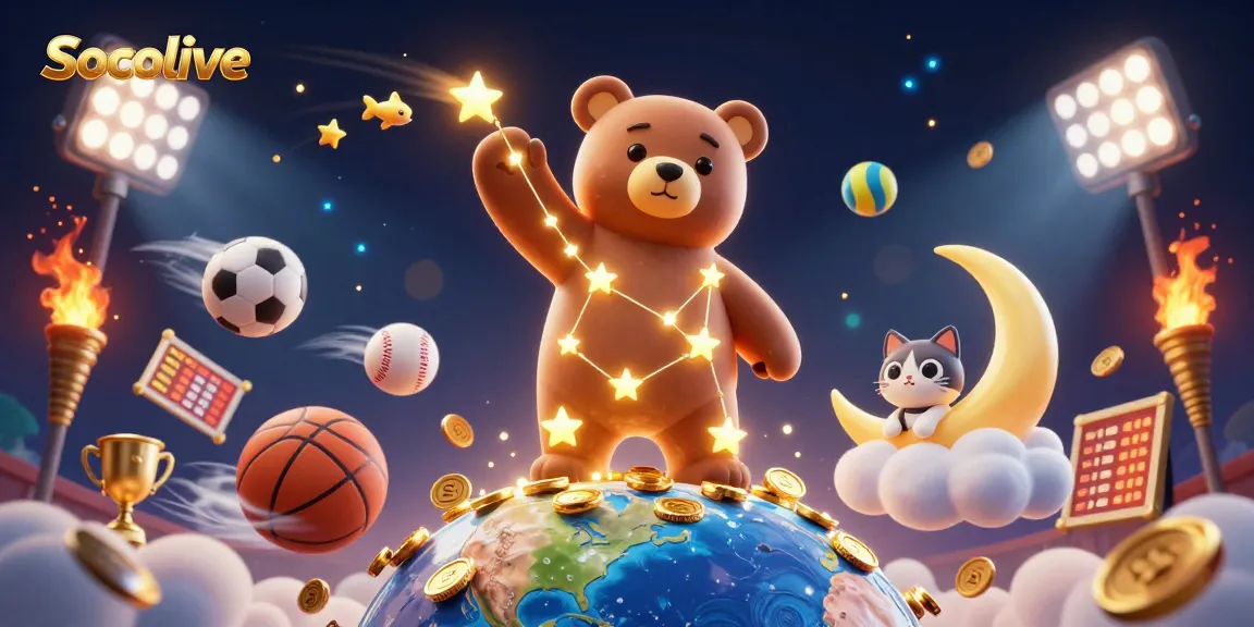 Socolive streams live soccer matches, featuring dynamic sports elements and golden coins in a vibrant, captivating scene.