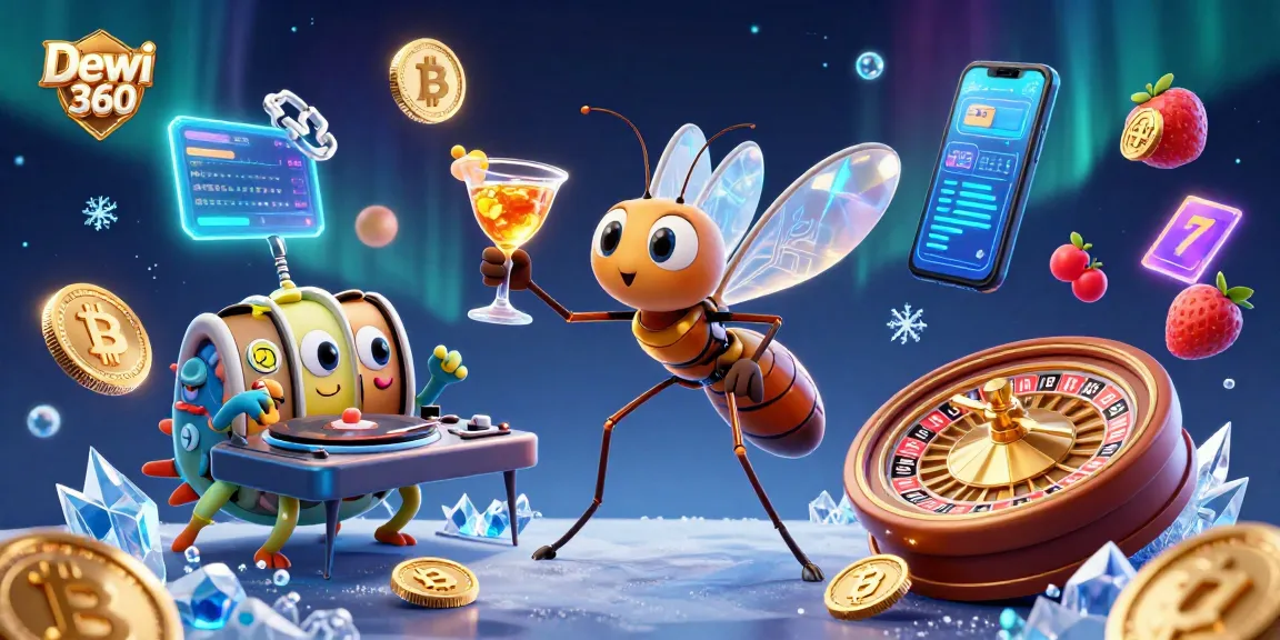 Dewi 360 menampilkan karakter kasino dan elemen slot yang mengesankan dalam ilustrasi digital 3D yang memukau.