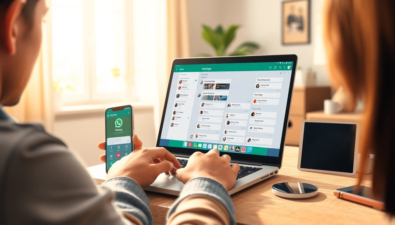 在 WhatsApp Web 上与快连官网互动,展示生动的聊天与连接。