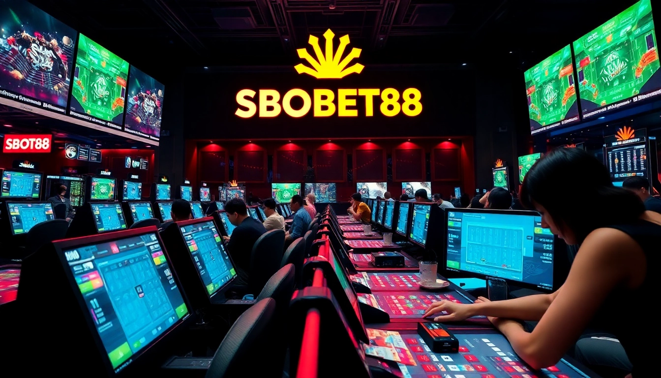 Menggambarkan pengalaman taruhan SBOBET88 yang menarik dengan para pemain yang bersemangat.