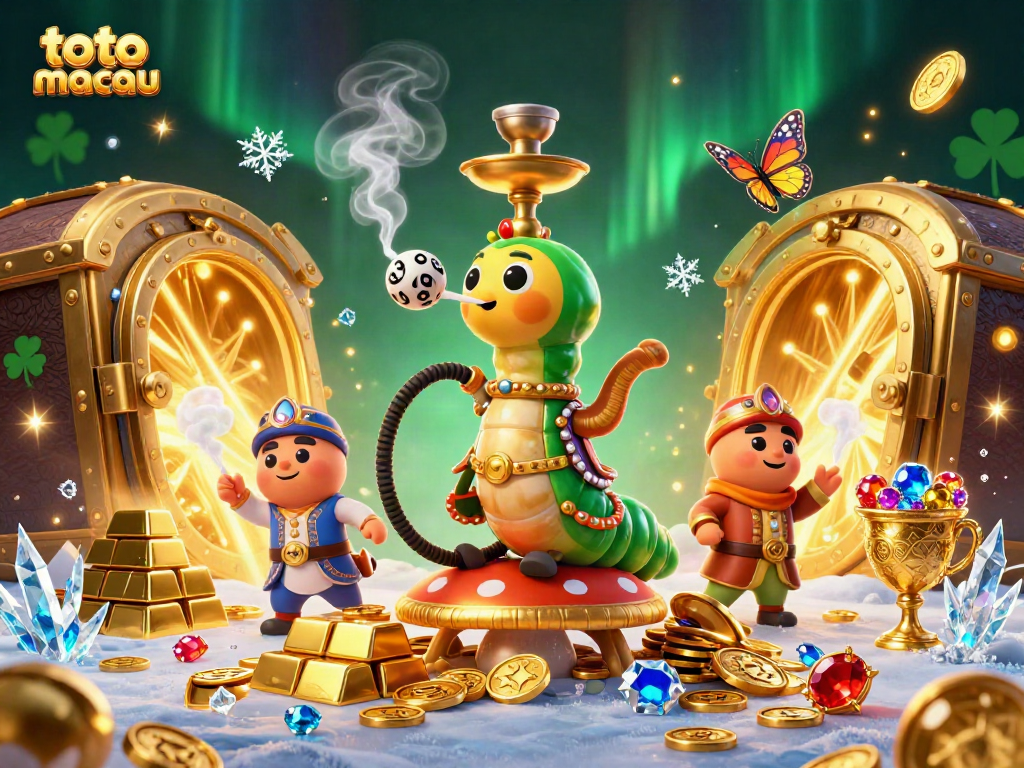 Menangkan lotere toto macau dengan visual menarik dari karakter dan elemen permainan yang berkilau.