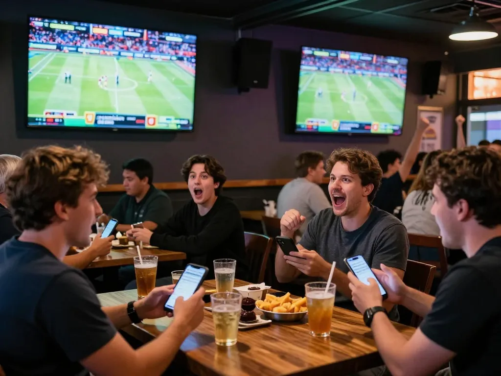 Soi keo nha cai in an exciting sports betting atmosphere with fans cheering while placing bets.