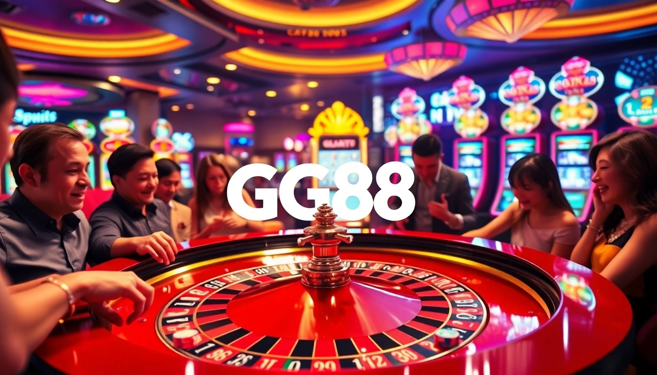 Players engaging in a thrilling game at the GG88 casino roulette table.
