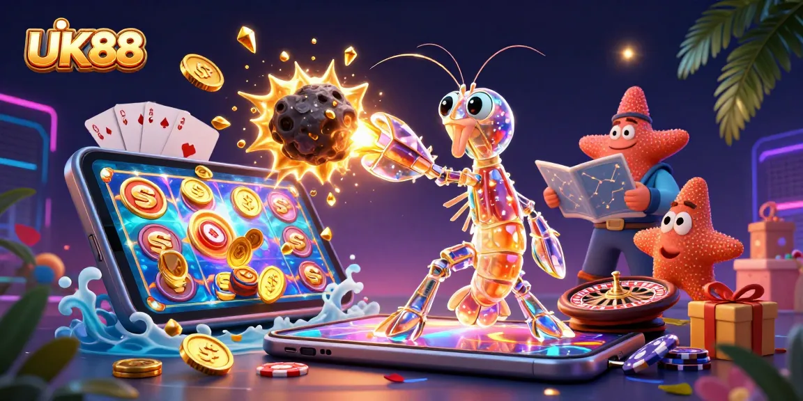 Engage in casino excitement with UK88 as galactic samurai mantis shrimp conquers asteroids for golden gems.