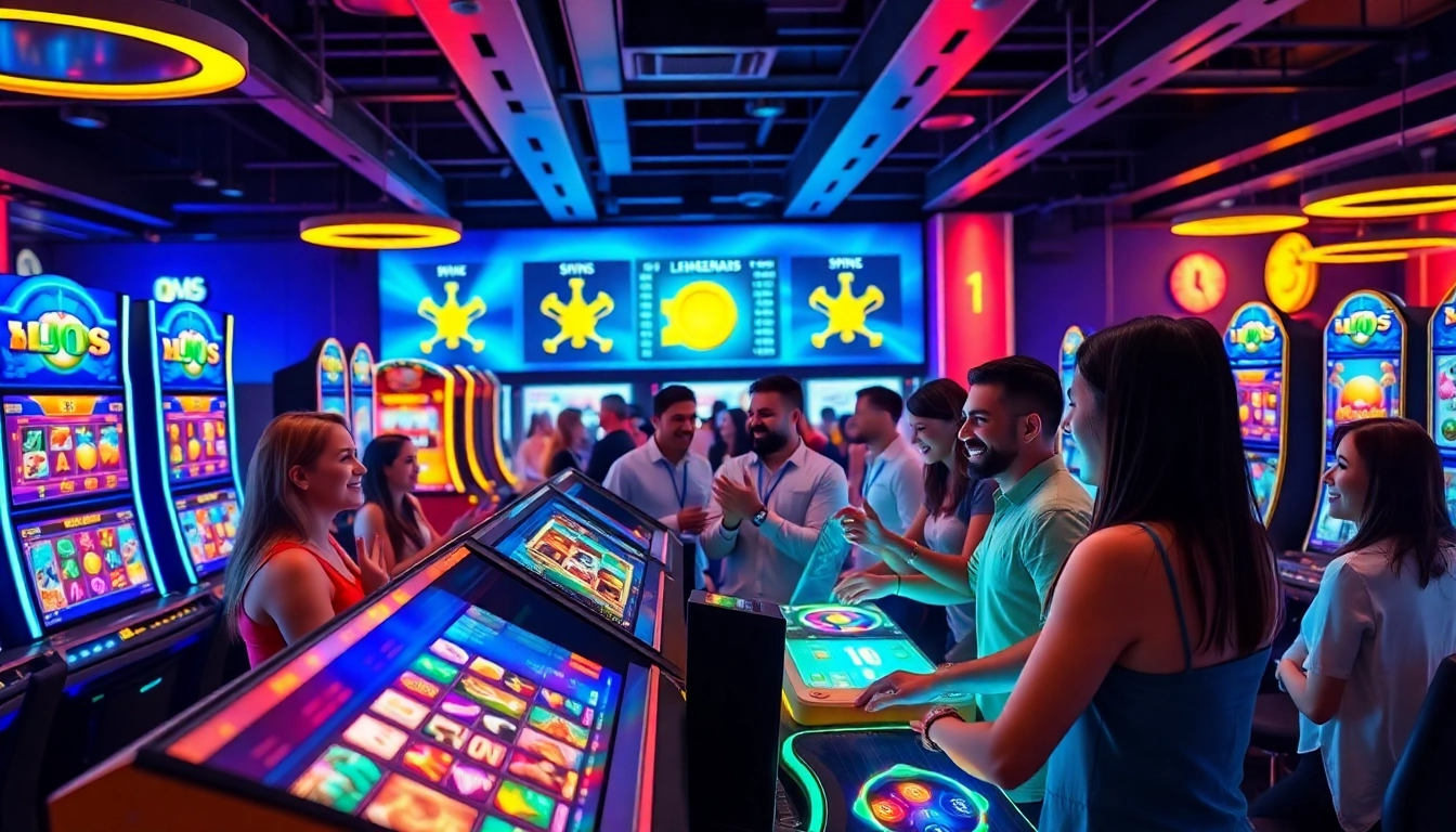Situs kode4d online gaming environment showcasing players enjoying exciting slots games with a vibrant atmosphere.