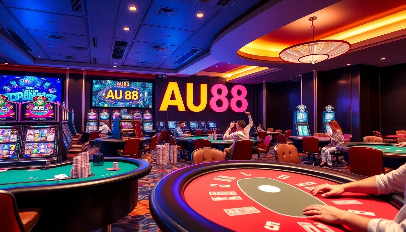 Engage with AU88, where players enjoy thrilling card games and vibrant casino tables.