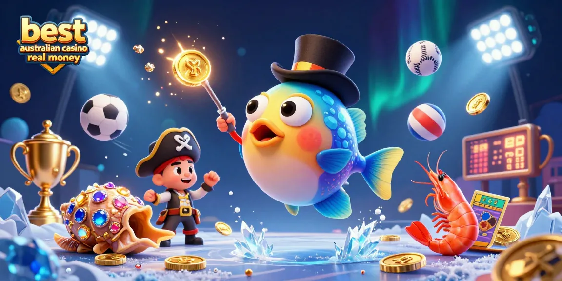 Engage with the best australian online casino real money by winning golden coins in a rich underwater casino scene.