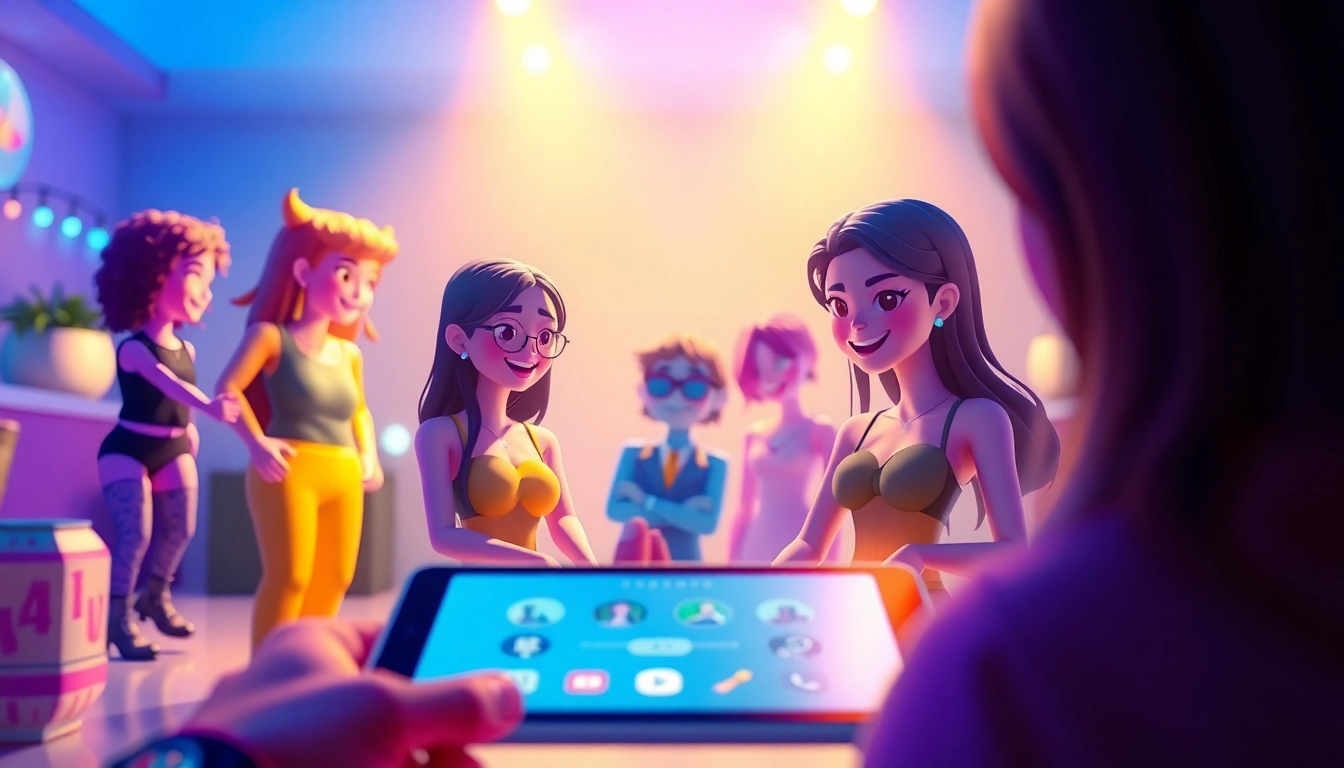 NSFW character AI chat interface showcasing vibrant interactions in a digital space.
