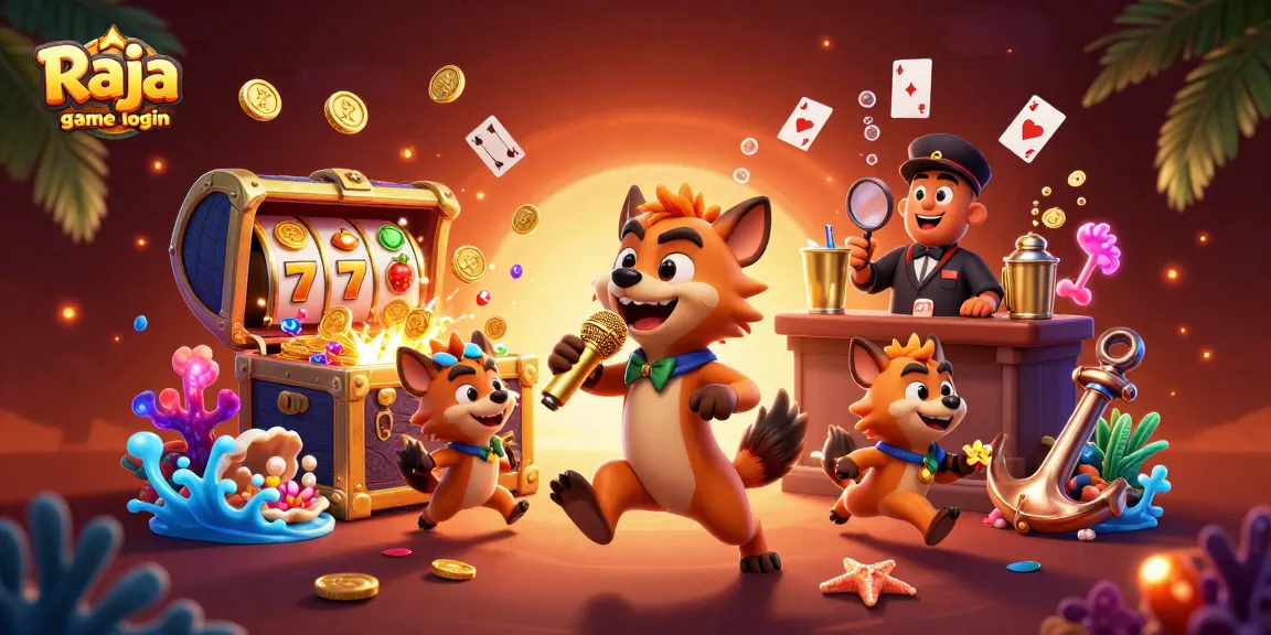 Experience thrilling gameplay with Raja game login at a lively casino scene featuring hyenas.