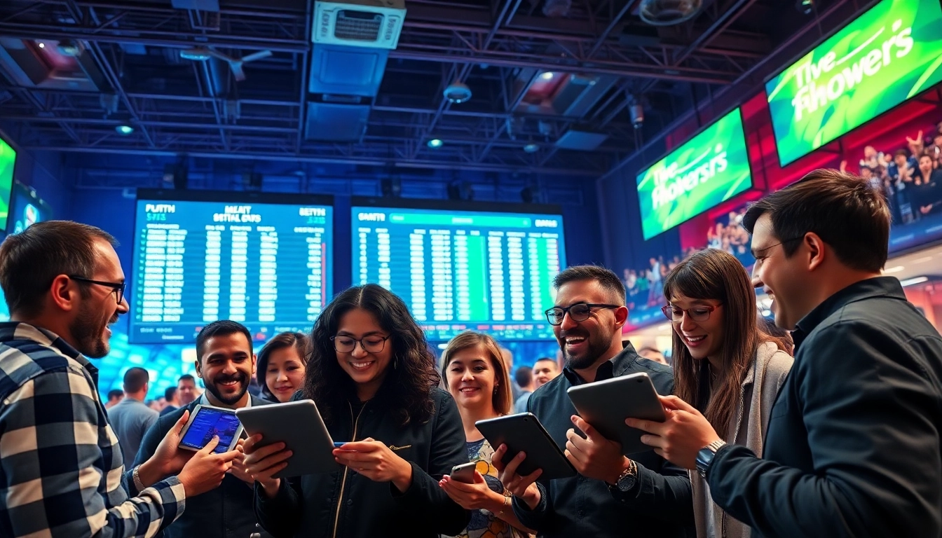 Engage in online Betting with a lively group of bettors in an energetic atmosphere.