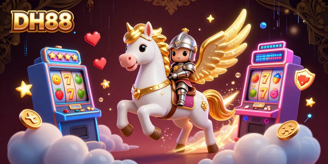 Play exciting slots with DH88 featuring vibrant games and a magical horse and knight.
