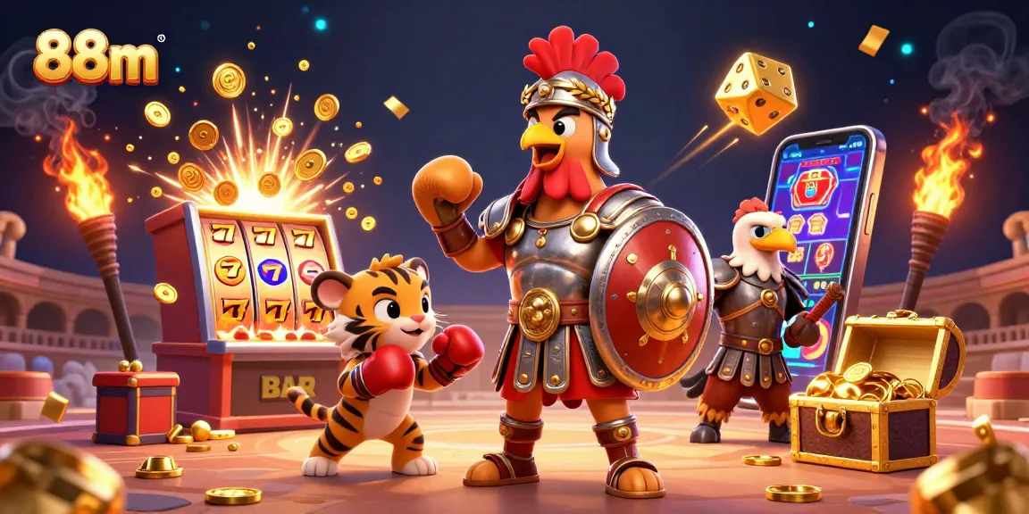 Engage in thrilling 88m casino action with gladiator rooster amid exploding jackpots.