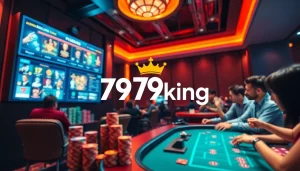 Exciting online casino scene featuring the 79king logo and players at digital gaming tables.
