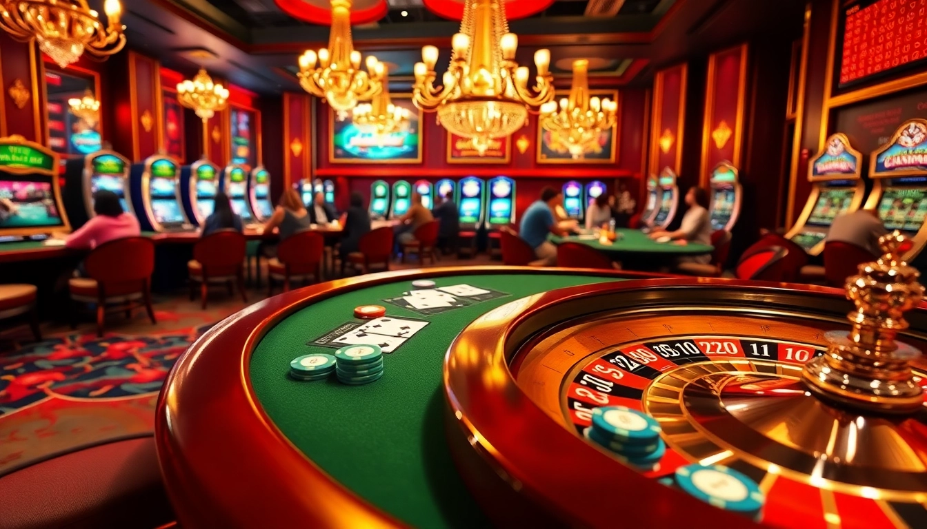Experience the excitement of QQ88z Net with vibrant casino visuals featuring poker tables, roulette wheels, and slot machines.