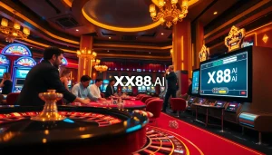 Experience the excitement of gambling at XX88.AI with vibrant casino visuals and engaging players.