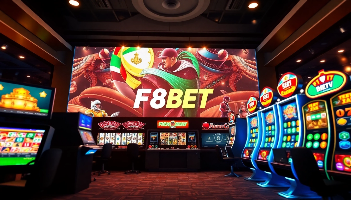 Experience excitement at F8BET with a vibrant online gambling interface showcasing diverse games.