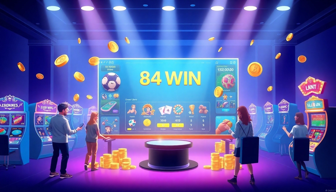 Experience the excitement of 84 WIN, a leading online gambling platform showcasing engaging casino games and sports betting.