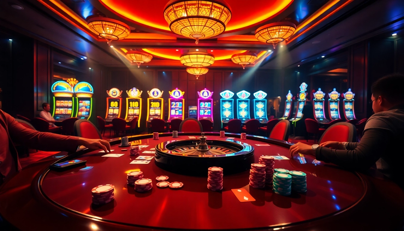 Experience thrilling gameplay at Kjc solutions with high-stakes poker and vibrant casino elements.